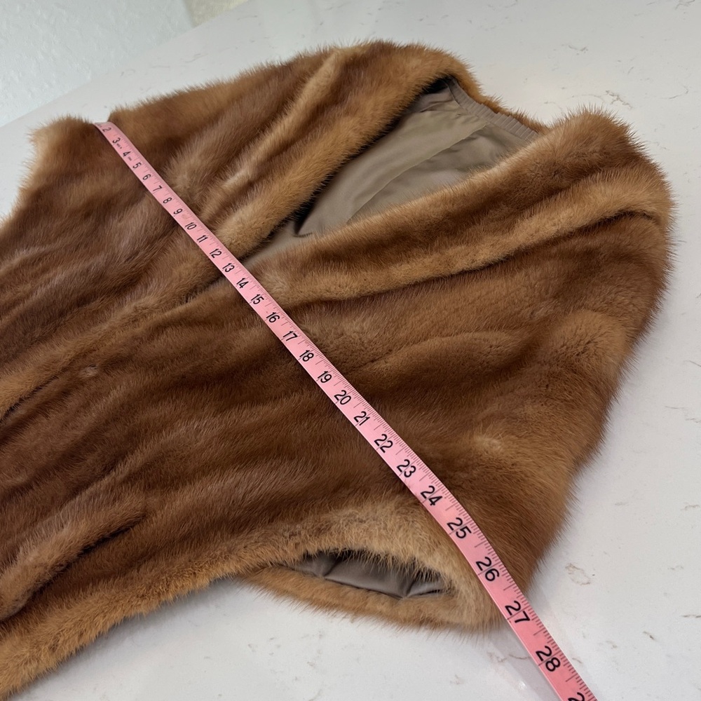Vintage 1960s EMBA Autumn Haze Mink Fur Stole Capelet Natural Brown Wrap - Picture 14 of 14
